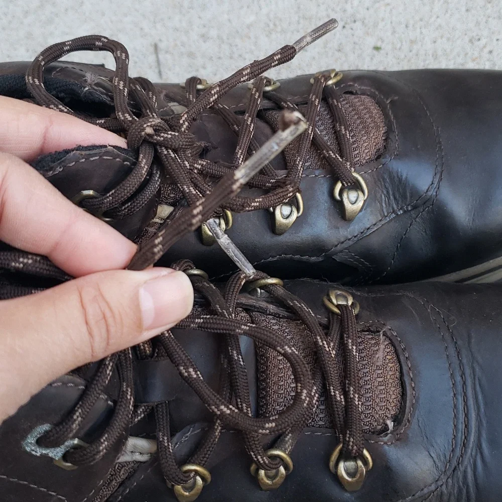 Timberland Boys Waterproof Leather Hiking Ankle Boots Size 6 Brown Outdoor